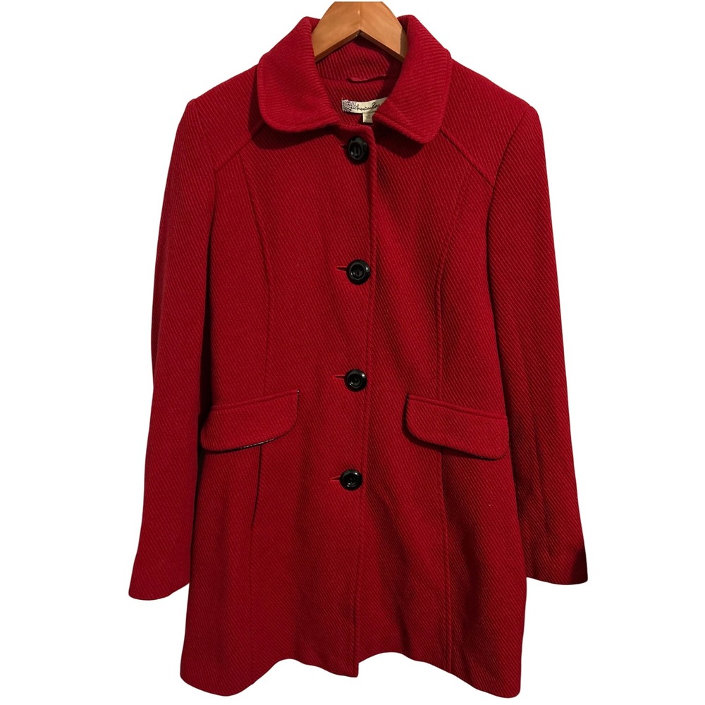 American Rag‎ Cie Women's Classic Red Wool+ Button Up Coat Size Small
